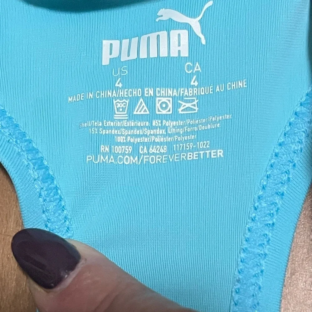PUMA Girls 2PC Swimsuit Set Hero Blue Racerback Bikini Size 4 NWT